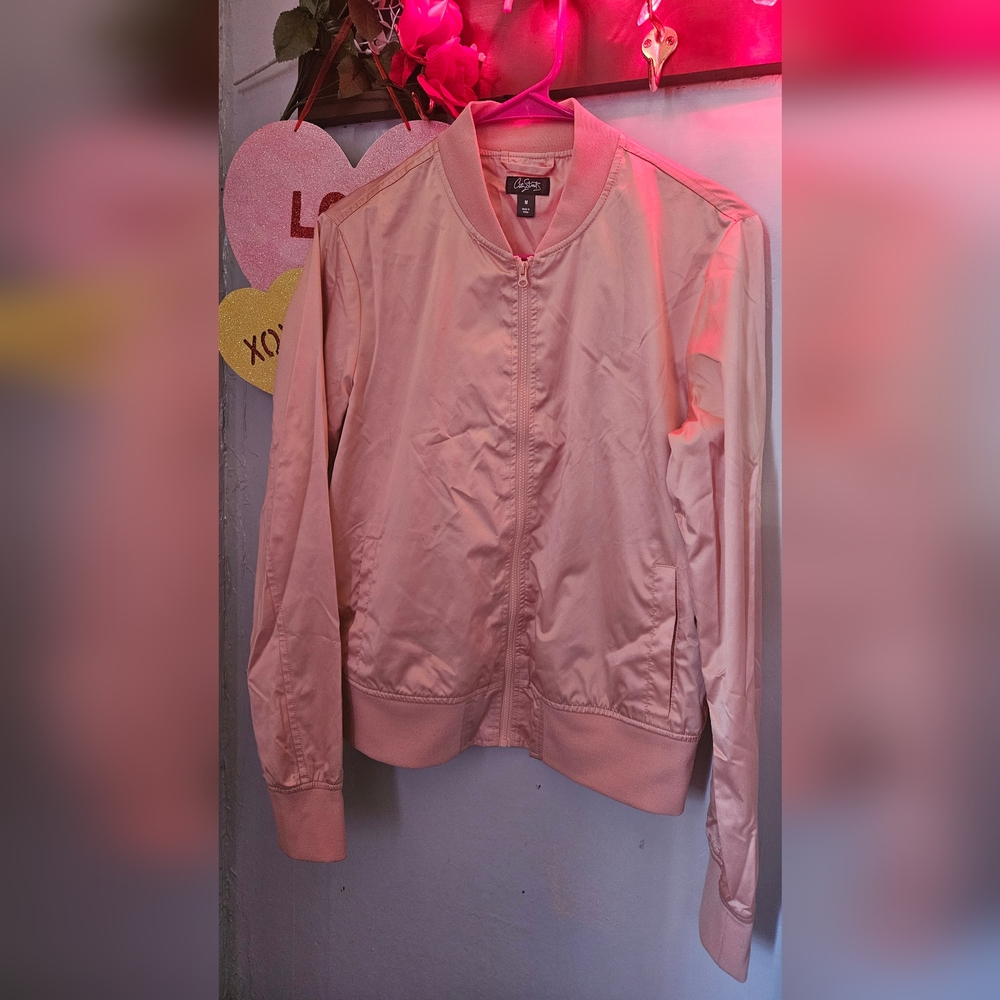 CITY STREETS  Silky Mauve Jacket Womens SzM Long Sleeve Bomber